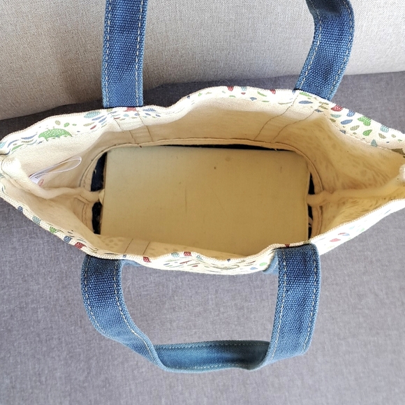 Vintage Y2k Barnes & Noble Small Child Size Tote Bag Canvas Owl Print Book Bag - Picture 5 of 11